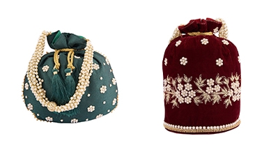 Hand Embroidered Velvet Potli Bag 