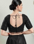 Black Sweetheart Neck Fancy Blouse 