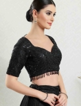 Black Sweetheart Neck Fancy Blouse 