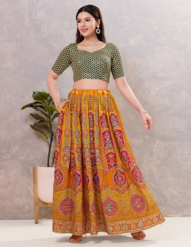 Bottle Green &amp; Gold Chevron Sequined Blouse