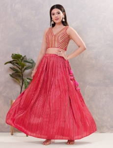 Dark Pink Zari Embroidered Blouse