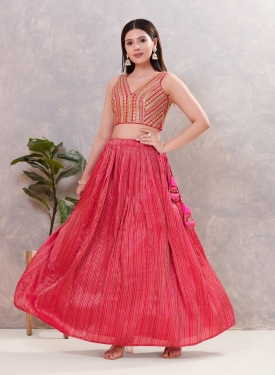 Dark Pink Zari Embroidered Blouse