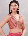 Dark Pink Zari Embroidered Blouse