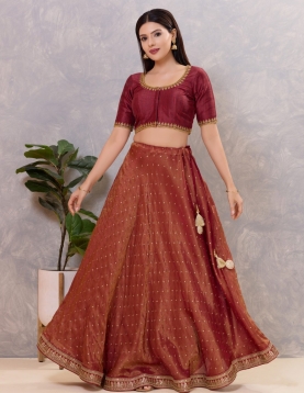 Dark Maroon Minimalist Zari Blouse