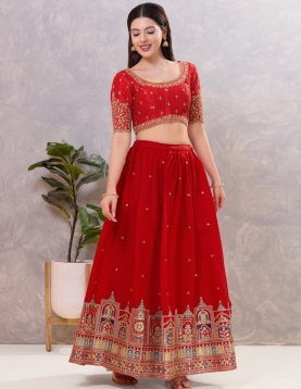 Crimson Royale Silk Embroidered Padded Blouse