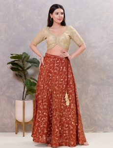 Champagne Gold Shimmer V-Neck Blouse