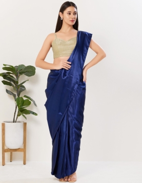 Gold Shimmer Sweetheart Neck Bustier Blouse