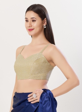 Gold Shimmer Sweetheart Neck Bustier Blouse