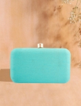 Resham Handwork Sea Green Clutch With Sling