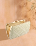 Pastel Lucknowi Embroidered Light Green Clutch With Sling