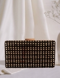 Mirrorwork Embellished Black Clutch