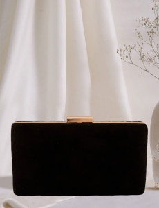 Mirrorwork Embellished Black Clutch