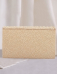 Pearl Embellished Cream Clutch