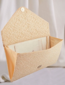 Pearl Embellished Cream Clutch