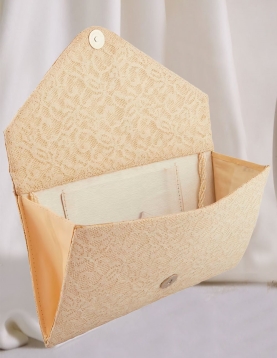 Pearl Embellished Cream Clutch