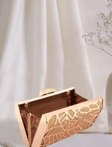 Metallic Cut Out Gold Clutch
