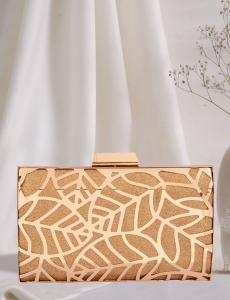 Metallic Cut Out Gold Clutch