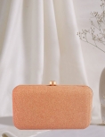 Stone Work Embellished Rose Gold Clutch