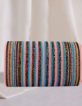 Geometric Cutdana Embellished Pink Multi Clutch