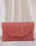 Floral Embossed Onion Pink Clutch