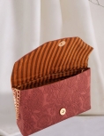 Floral Embossed Onion Pink Clutch