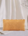 Curved Cutdana Embellished Gold Pattern Clutch