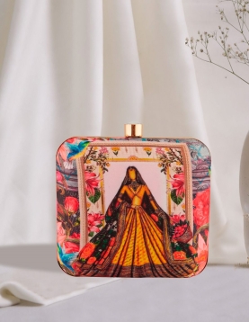 Floral Garden Digital Print Clutch