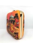 Orange Wedding Special Digital Print Clutch