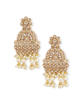 Gold Stonework Partywear Earrings