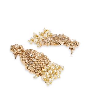 Gold Stonework Partywear Earrings