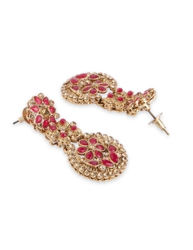 Red Stonework Earrings