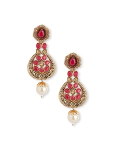 Red Antique Gold Earrings