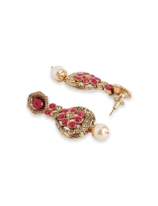Red Antique Gold Earrings