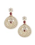  Maroon Partywear Stonework Chandbali