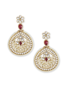  Maroon Partywear Stonework Chandbali