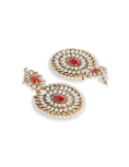 Red Traditional Stone Work Earring
