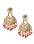 Red Traditional Stonework Earrings