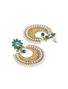 Green Bollywood Style Chandbali Earrinags