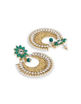 Green Bollywood Style Chandbali Earrinags