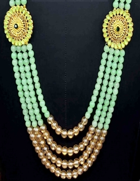 Men Crystal Pearl Groom Mala In Pista
