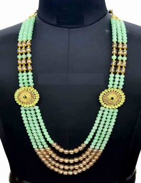 Men Crystal Pearl Groom Mala In Pista