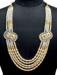 Cream Embellished Multi Layered Mala