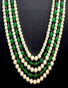  Bead Layered Mala In Green