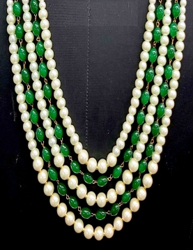 Bead Layered Mala In Green