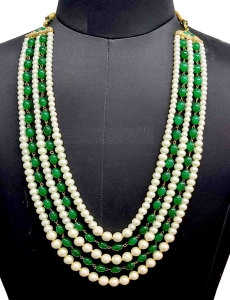  Bead Layered Mala In Green