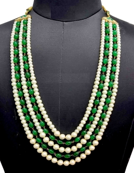  Bead Layered Mala In Green