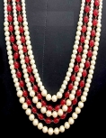  Bead Layered Mala In Maroon 