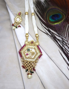 Pure Brass with Rajwadi Polish Multicolor Necklace