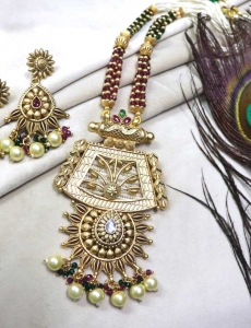 Multicolor Pure Brass with Rajwadi Polish Necklace