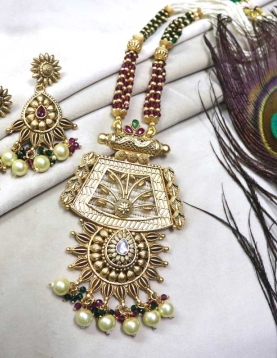 Multicolor Pure Brass with Rajwadi Polish Necklace
